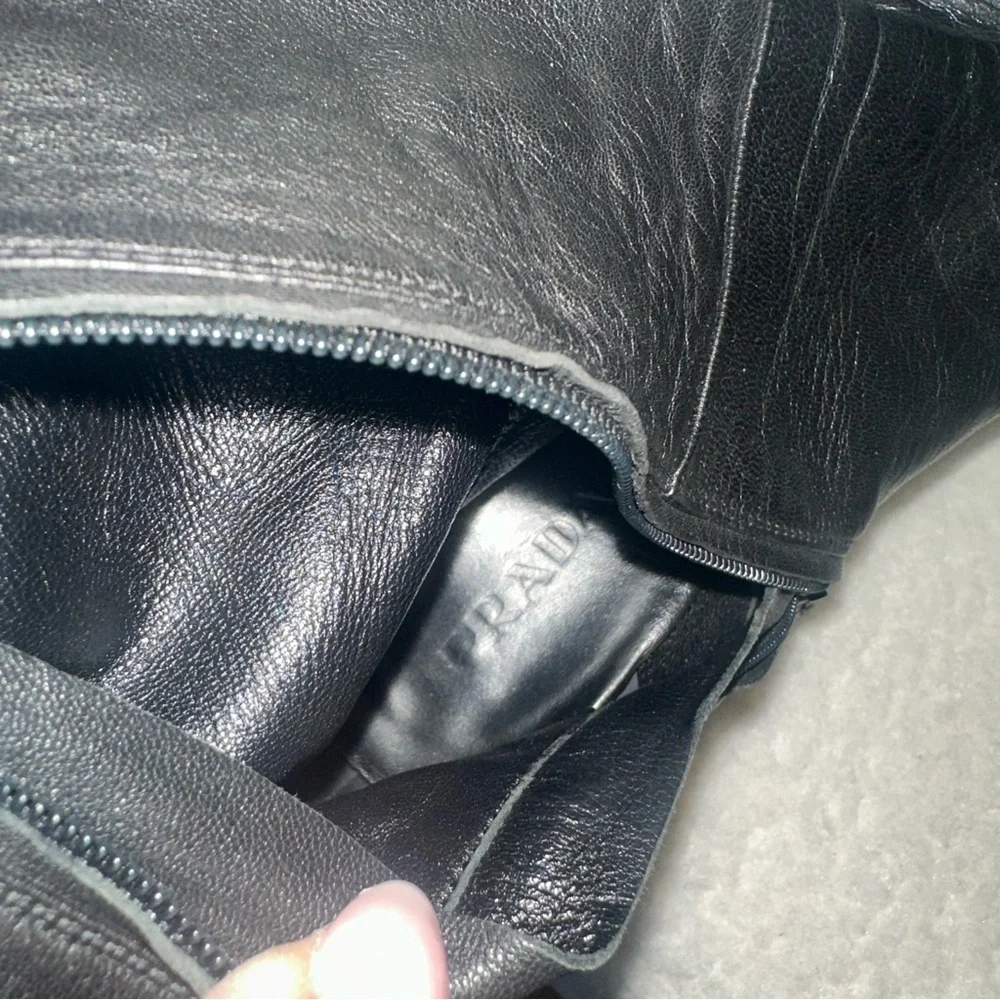 Prada Knee High Leather Boots - Picture 5 of 5